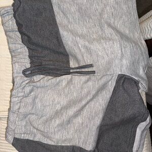 Gray and Dark Gray Drawstring Shorts